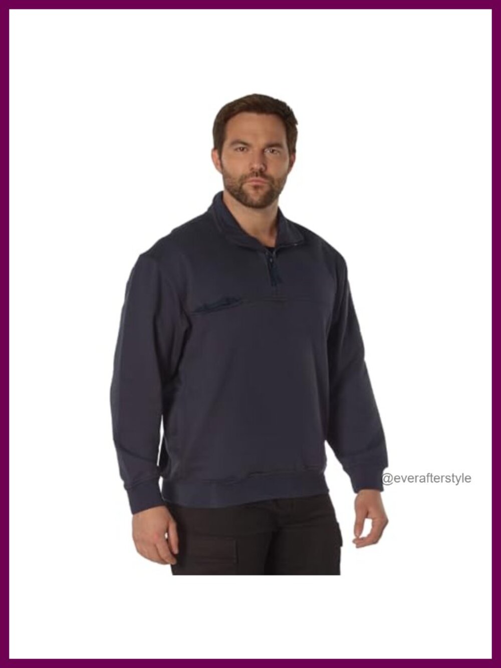 Quarter Zip Job Shirt Fleece Lined Long Sleeve Work Pullover